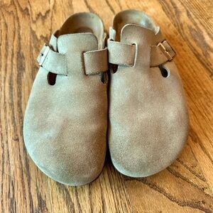 Birkenstock Boston Taupe Sz 41 Narrow